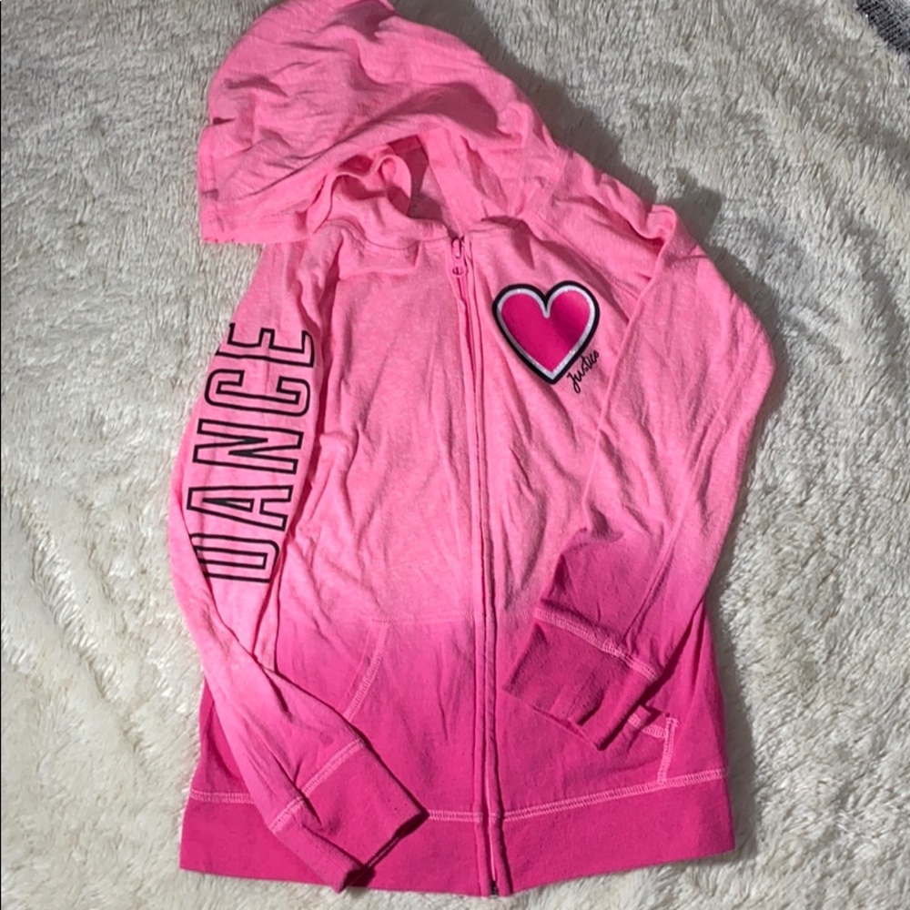 JUSTICE DANCE ZIP UP HOODIE SIZE 8